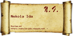 Nekola Ida névjegykártya